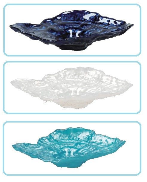 Ciotola Decorativa Centrotavola in vetro 23 x 18 x 6 cm 3 Colori