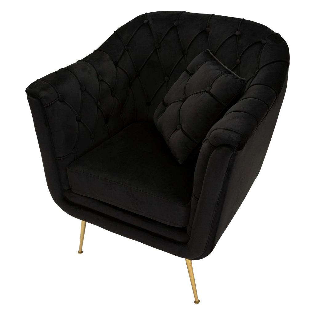 Poltroncina Turtuk, Poltrona con Cuscino, 88x83x91h cm Nero