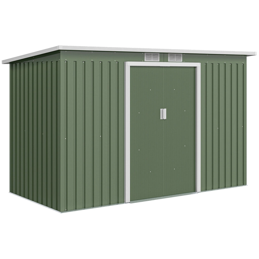 Casetta Giardino 280x130x172 cm Verde ¨C zephmum ¨C Legno con Porte Scorrevoli