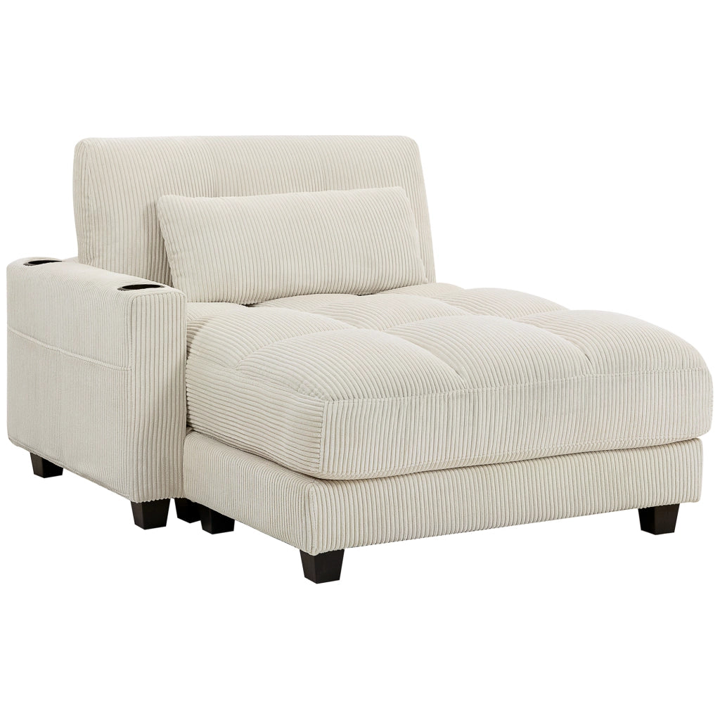Divano letto con cuscini e portabicchieri - Xylo - crema bianco