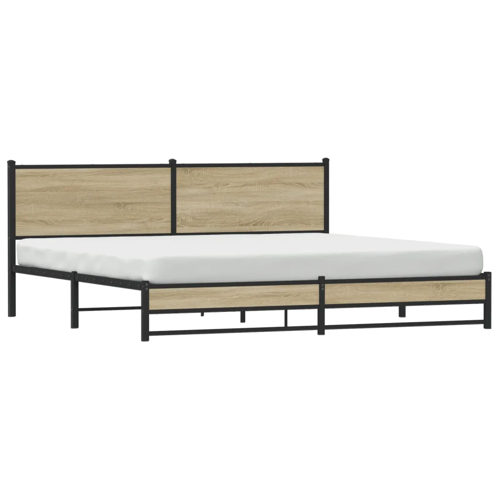 Giroletto senza Materaso in Metallo Rovere Sonoma 200x200 cm