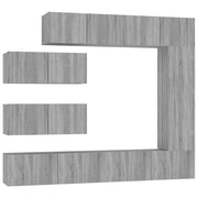 Set di Mobili Porta TV 7 pz | Armadietto TV | Mobile Porta TV Grigio Sonoma in Legno Multistrato