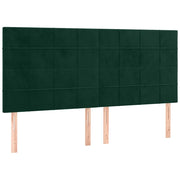 Testiera | Testata Verde Scuro 160x5x118/128 cm Velluto