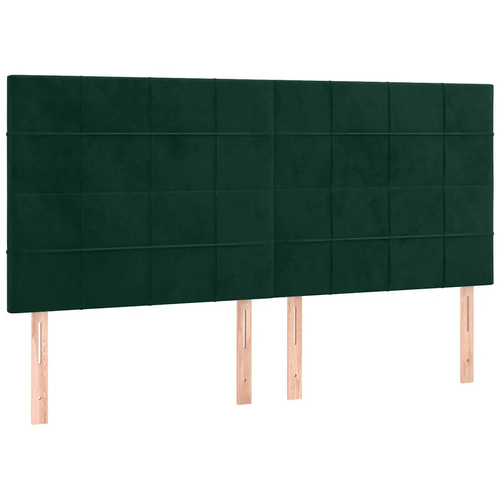 Testiera | Testata Verde Scuro 160x5x118/128 cm Velluto