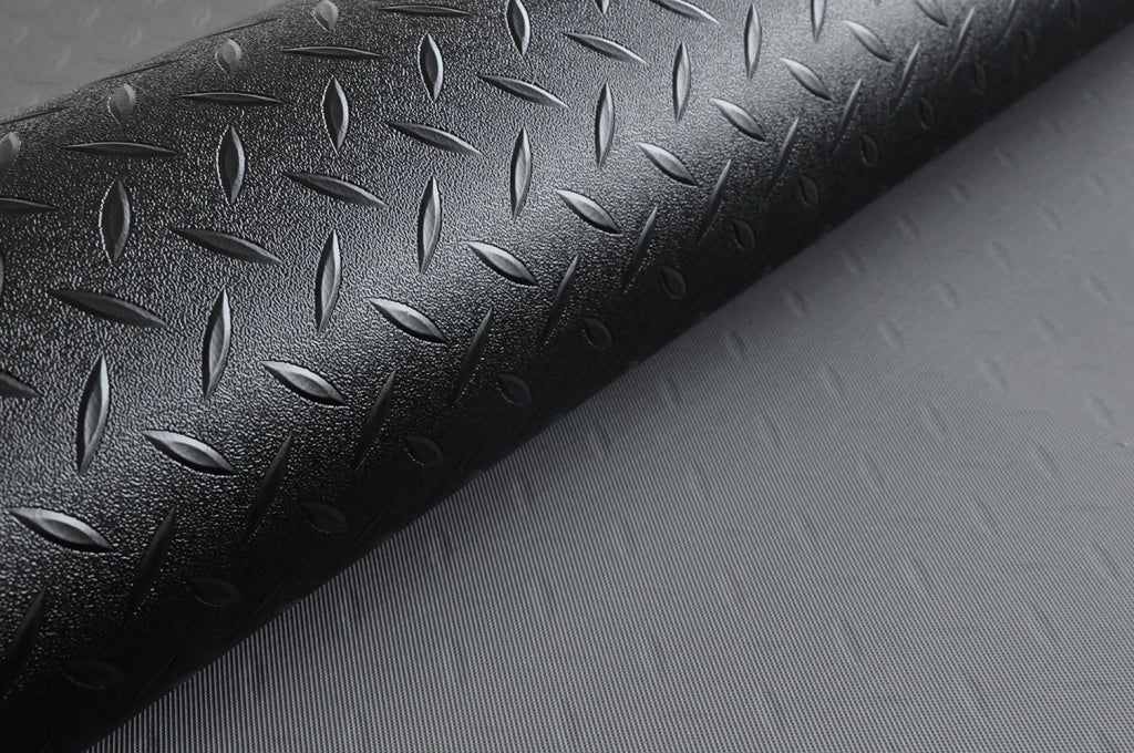 Rotolo Passatoia Copri Pavimento Gomma Pvc Ruvida Antiscivolo Tappeto Lamiera Isolante Nera 100x350 cm