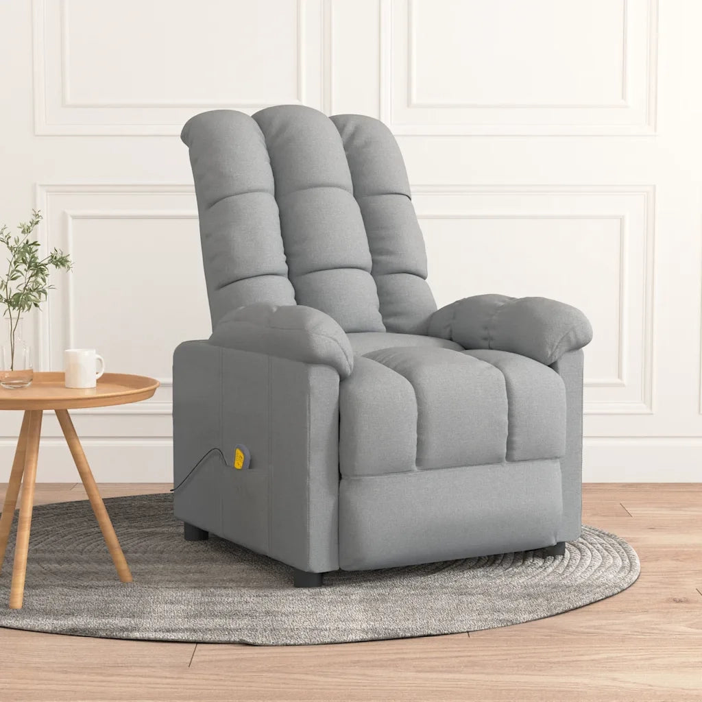 Poltrona Massaggiante in Tessuto Grigio Chiaro 289806