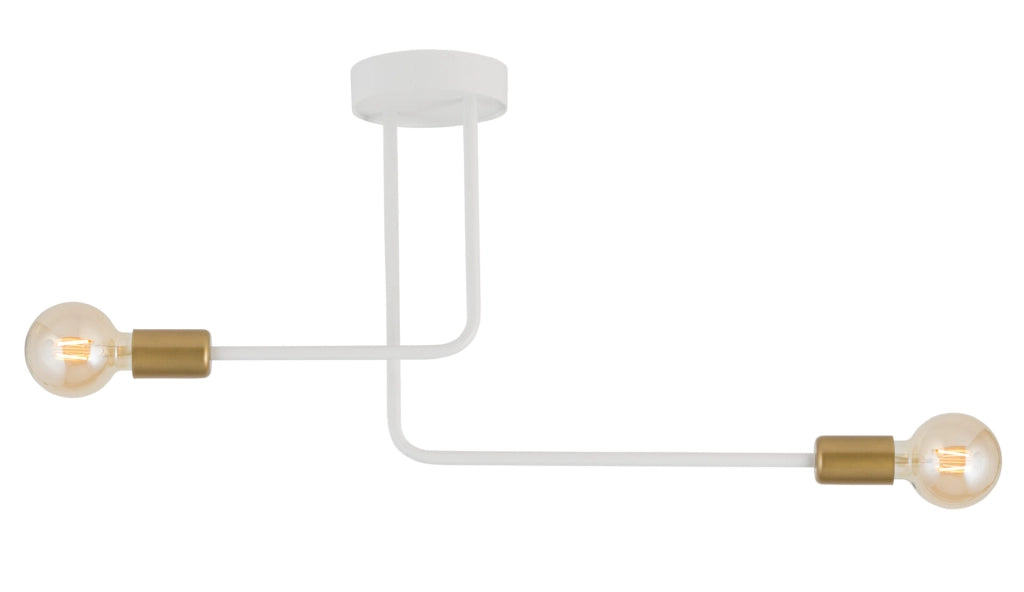 Plafoniera loft bianco oro Gino 2xE27 15W Sigma Lighting
