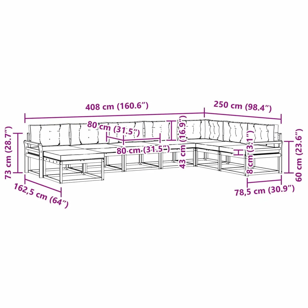 Set di divani da esterno 8 pcs Bianco e Beige 3386867