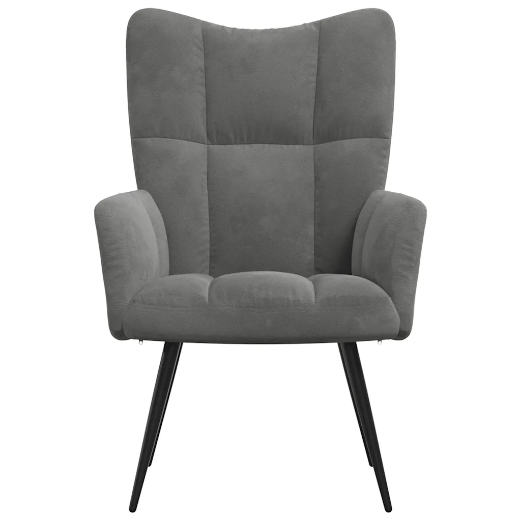 Sedia Relax Grigio Scuro in Velluto 328074