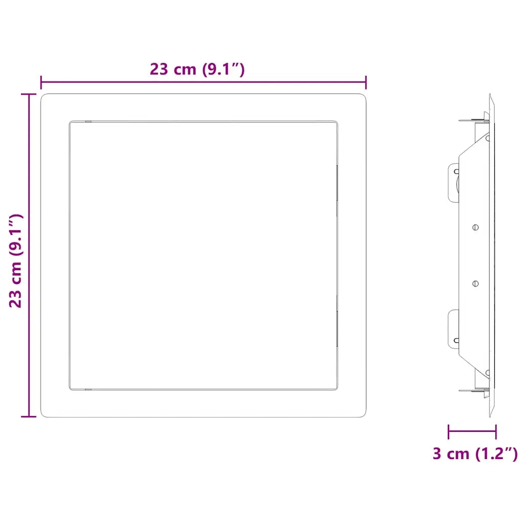 Pannello di Accesso 2 pcs Bianco 23 x 23 x 3 cm Acciaio 42010264