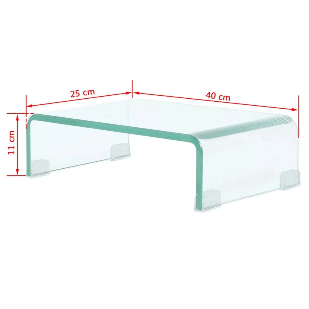 Pratico mobile porta TV/credenza di design per monitor da 40 cm vetro trasparente 2502257