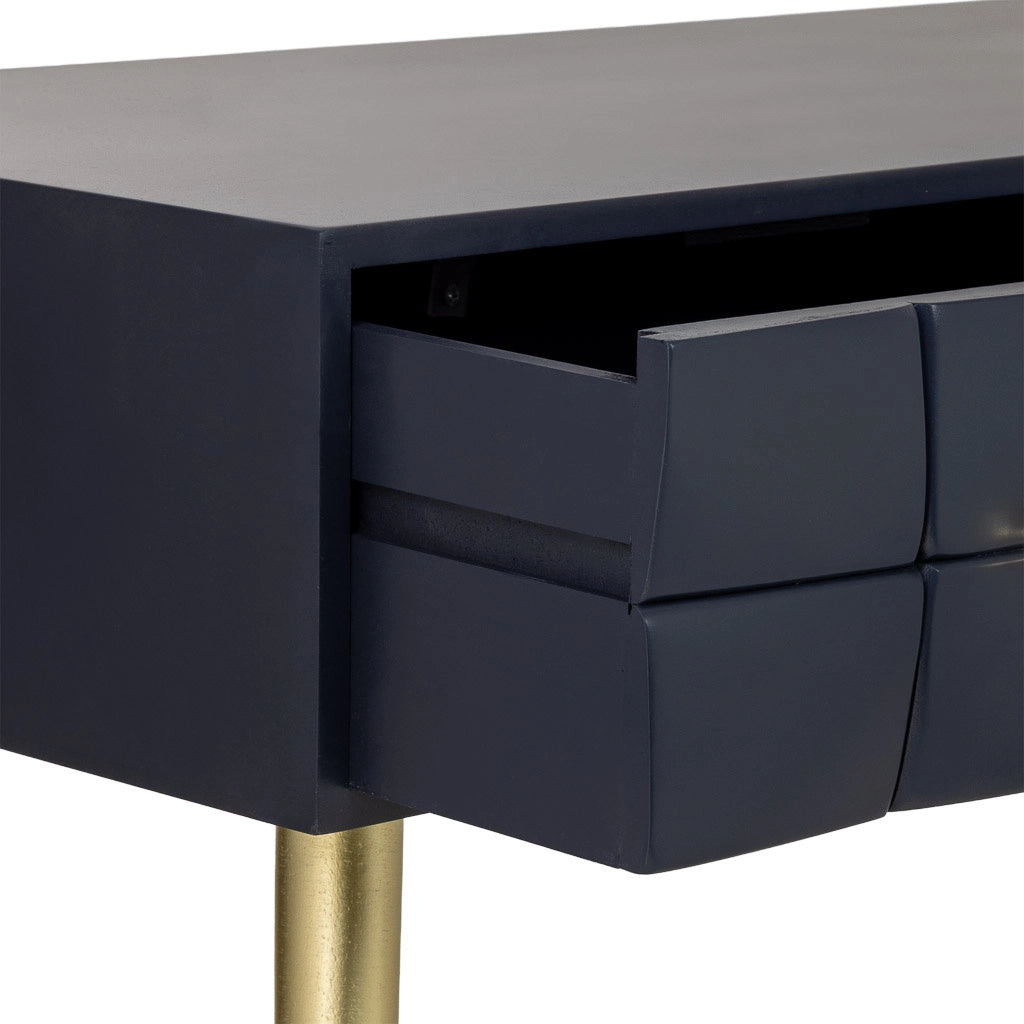 Mobile ingresso in legno nero 132x41x79h cm