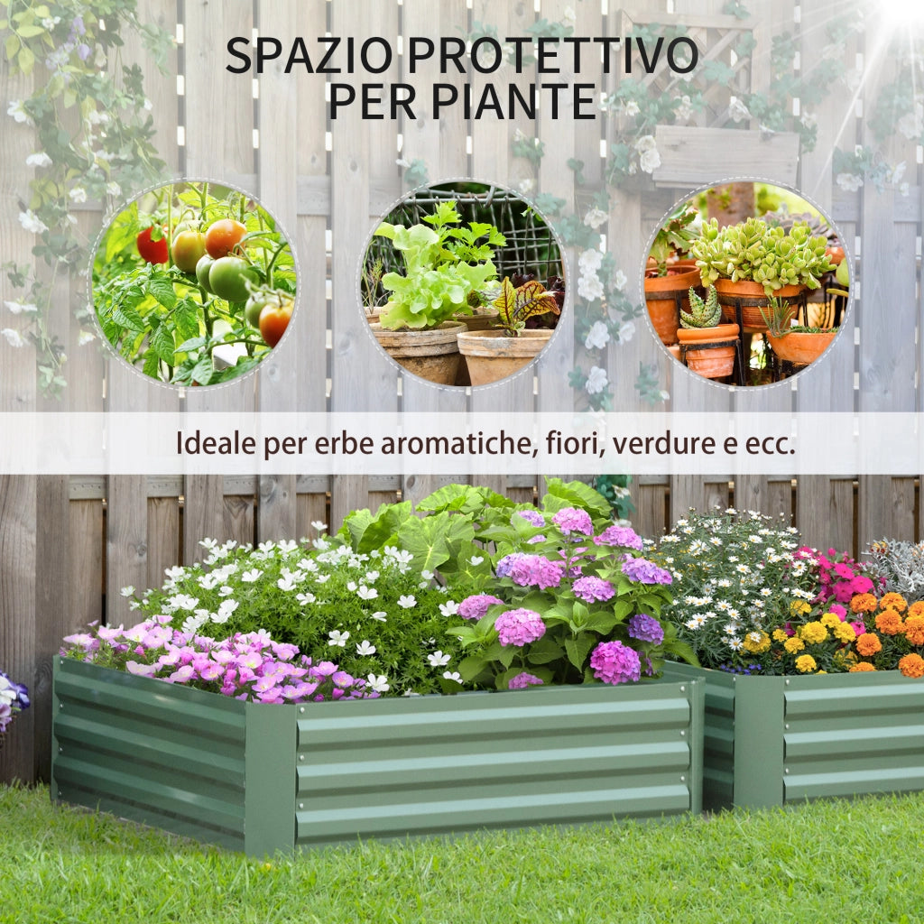 Letti per Orto Rialzati Set di 2 ¨C Minimal ¨C Acciaio Zincato 100x100x30cm