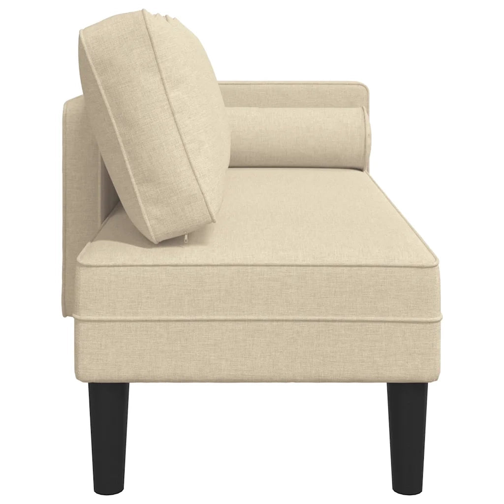 Chaise Longue con Cuscini Crema in Tessuto 4007584
