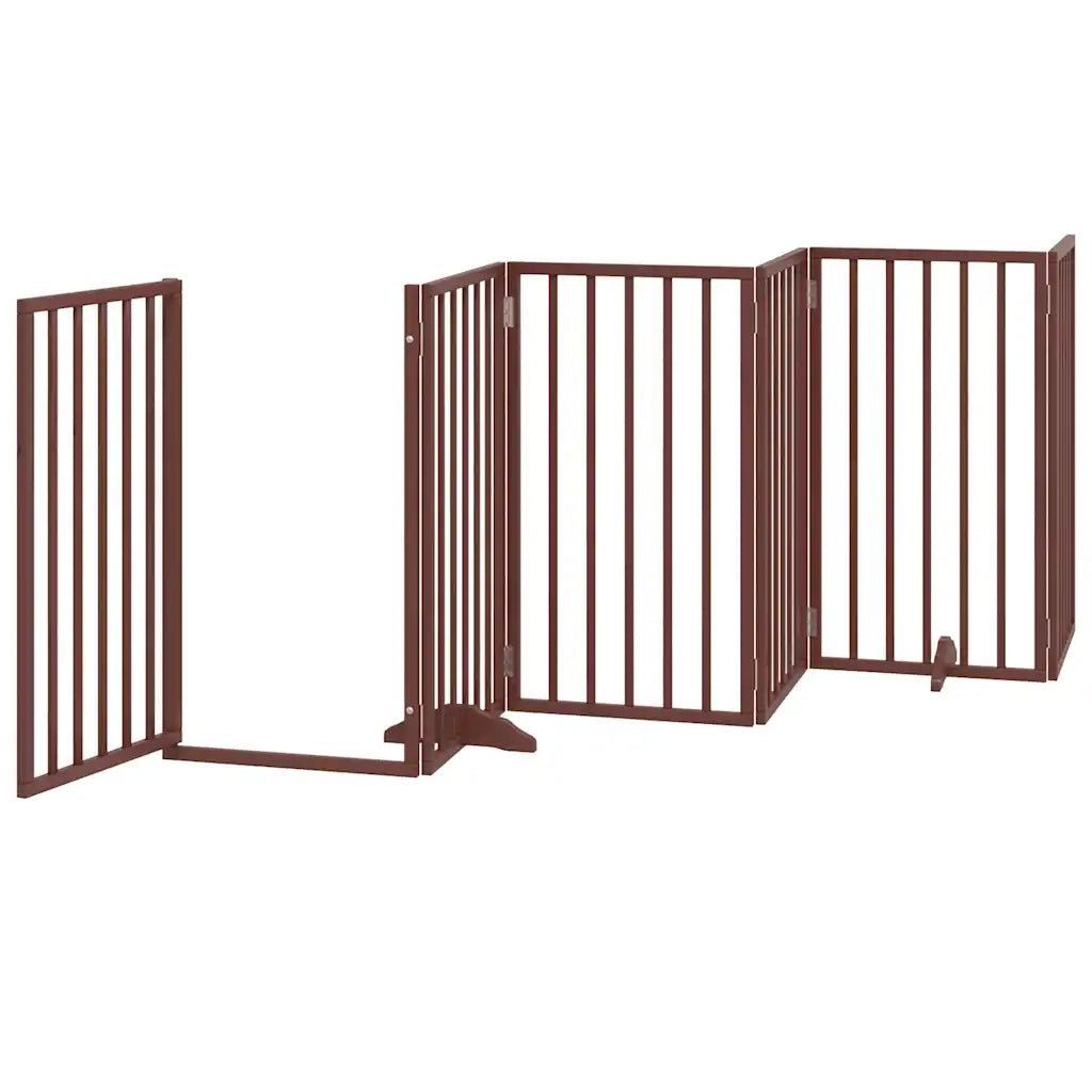 Cancello Cani Porta Pieghevole Marrone 12 Pannelli 600cm Pioppo 3155551