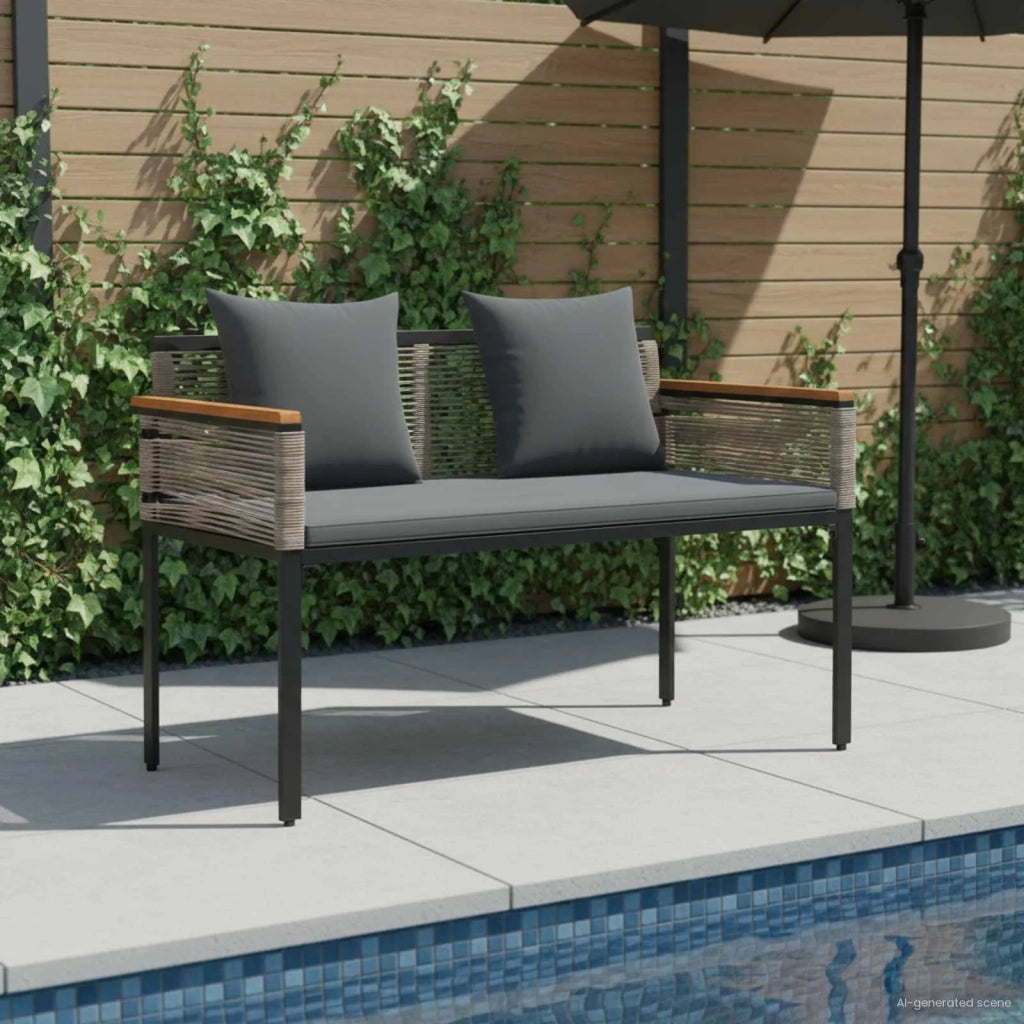 Panchina da esterno Grigio e Grigio Scuro 117 x 54 x 74.5 cm 42025239
