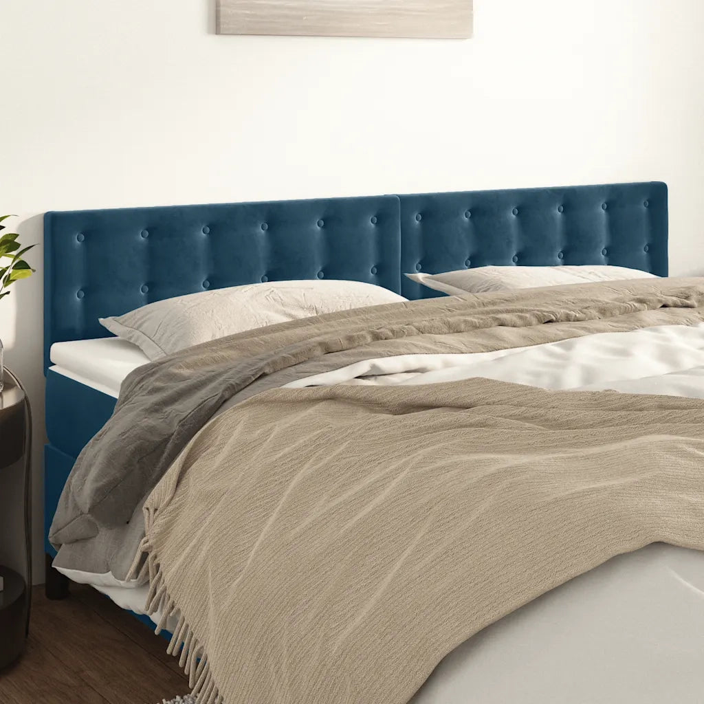 Testiera | Testata Blu Scuro 200x5x78/88 cm in Velluto