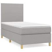 Letto singolo | Letto per adulti | Giroletto a Molle con Materasso Grigio Chiaro 80x200 cm Tessuto