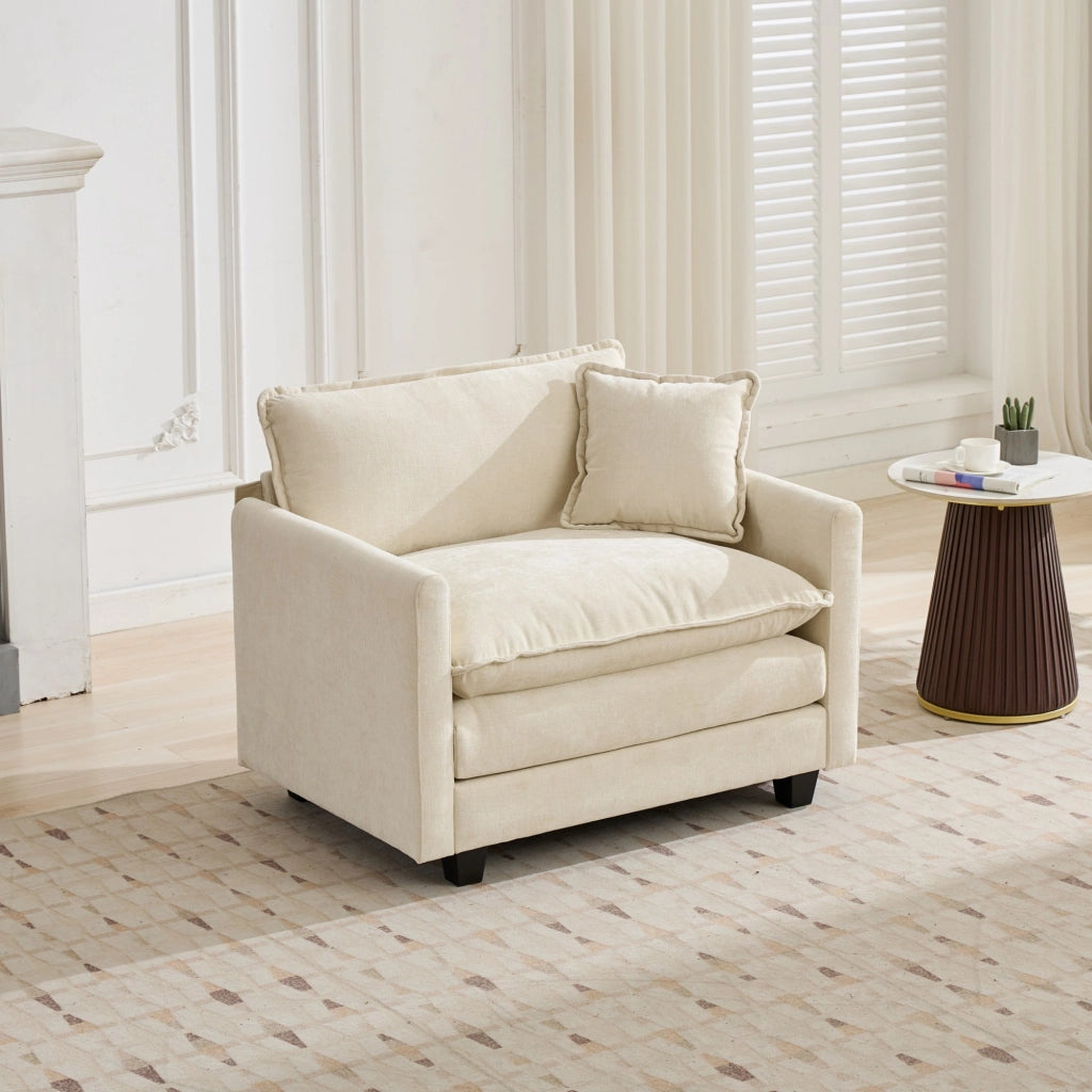 Poltrona Cloud ¨C Xylo ¨C Tessuto Chenille Beige, Cuscino Imbottito