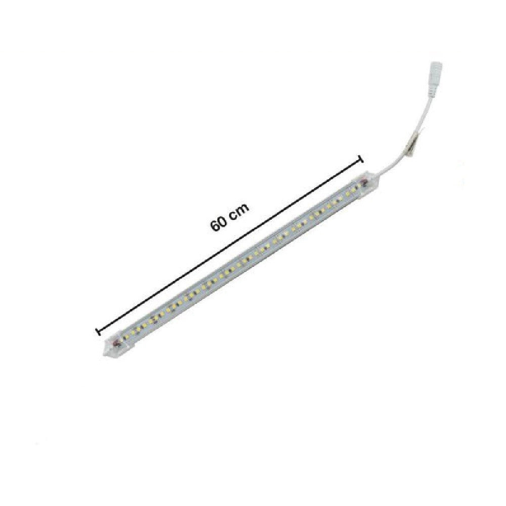 Trade Shop - Profilo Alluminio Completo Di Led 60cm 10w Luce 6500k 3000k 4000k 3014-12v-60t - -bianco Freddo      -
