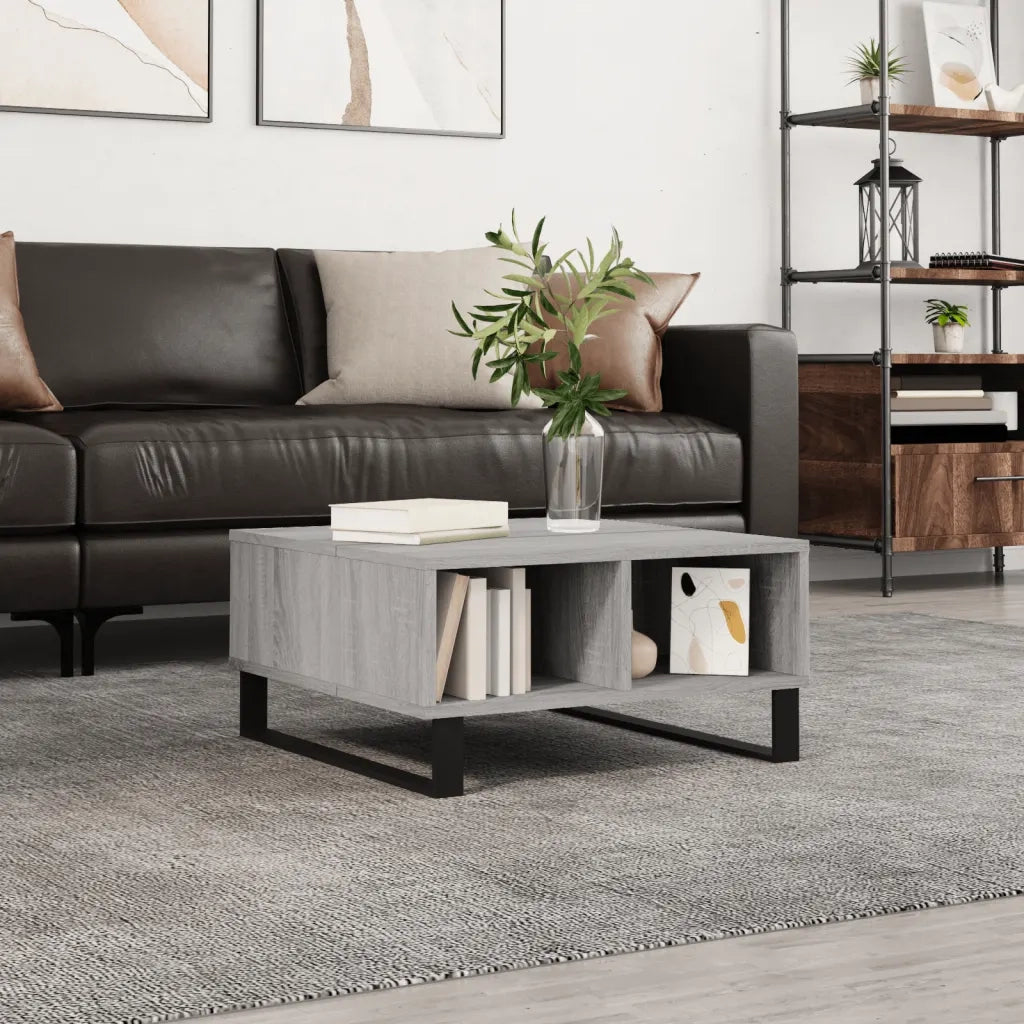 Tavolino da Salotto-Tavolino da soggiorno-Tavolo Grigio Sonoma 60x60x30 cm Legno Multistrato
