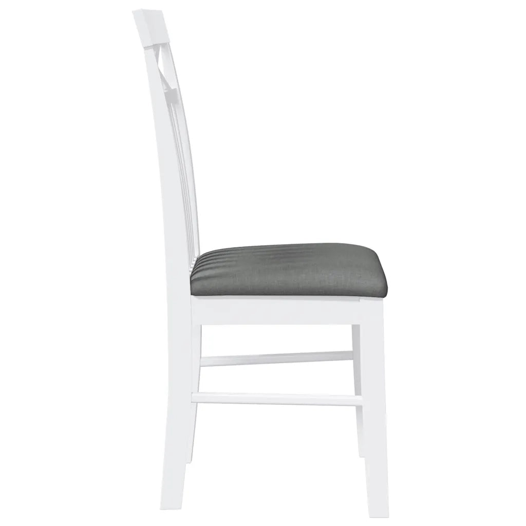 Sedie da Pranzo con Cuscini 2 pz | Sedie da cucina Bianco Legno Massello di Hevea