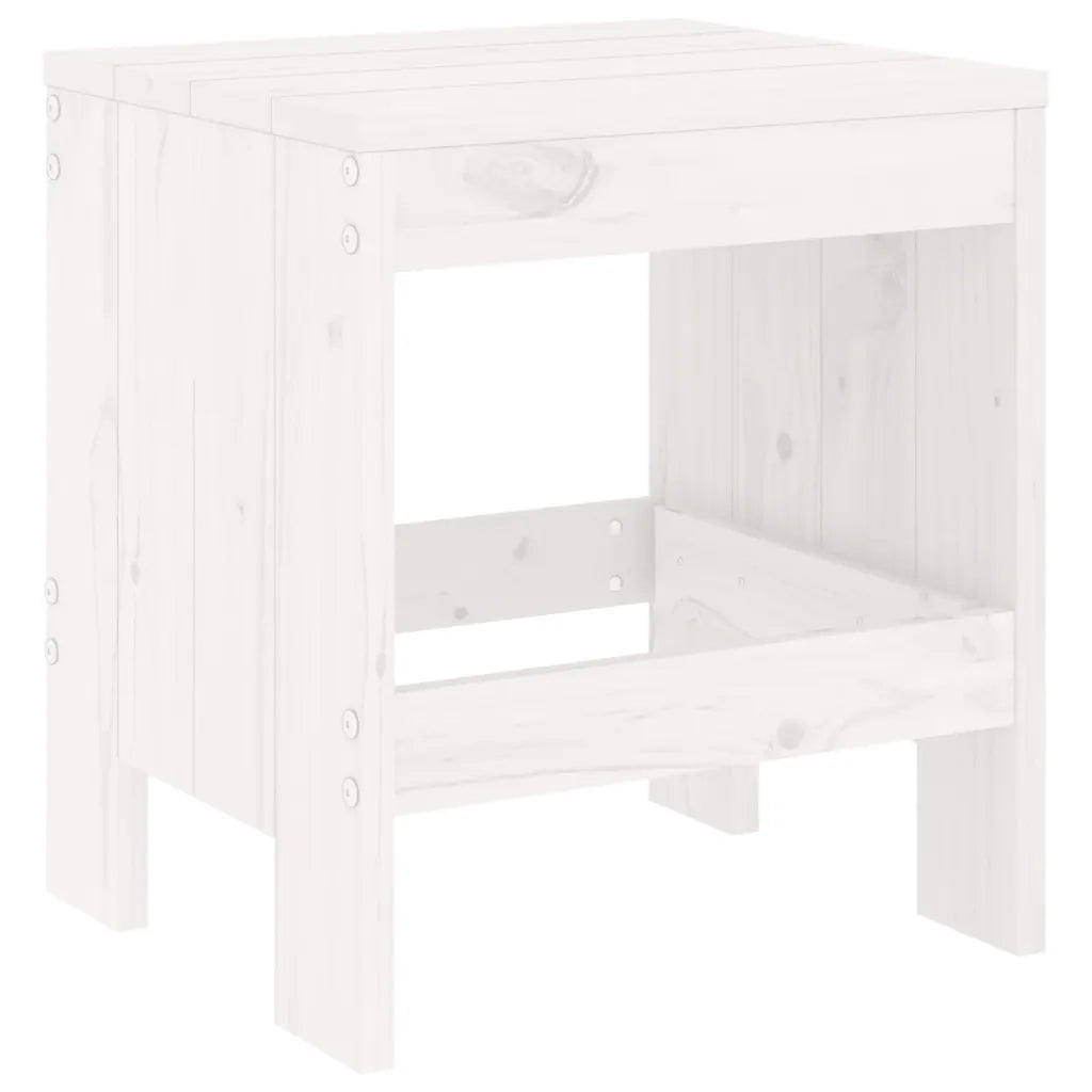 Sgabelli da Giardino 2 pz Bianchi 40x36x45cm Legno Massello Pino CFW1638969