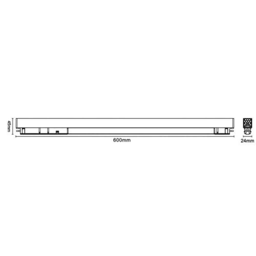 Trade Shop - Faretto Barra Led 24w Magnetico Copertura Opaca Binario 48v Luce 3000k 4000k Smd-24w - -bianco Naturale      -