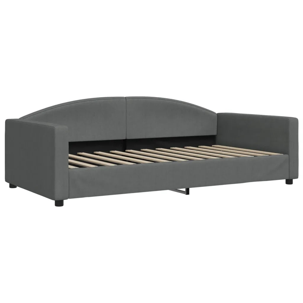 Letto da Giorno Grigio Scuro 100x200 cm in Tessuto 354117