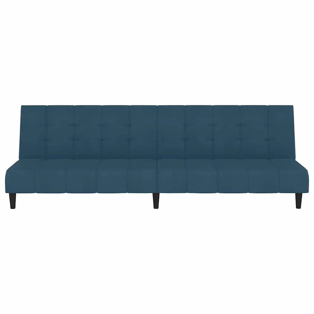 Divano Letto a 2 Posti Blu in Velluto 375762