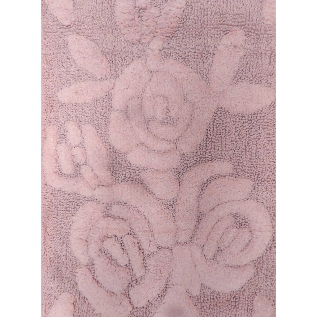 TAPPETO ROSE 55X110CM 496 ROSA IN COTONE CON ANTIS