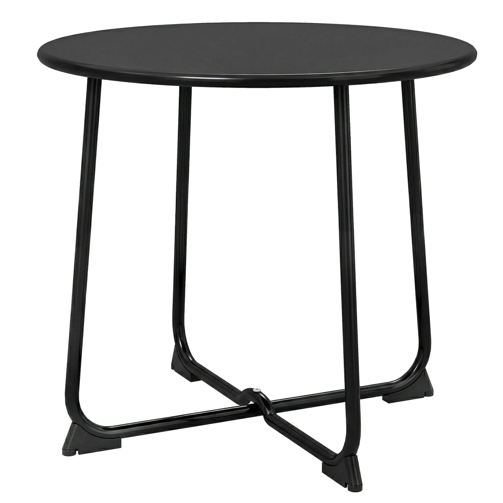 Tavolino da giardino rotondo ¨C Xylo ¨C Base a X in metallo nero ? 50 x 45,5 cm