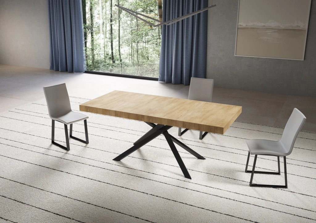 Tavolo allungabile 90x180/440 cm Niketis quercia natura gambe antracite