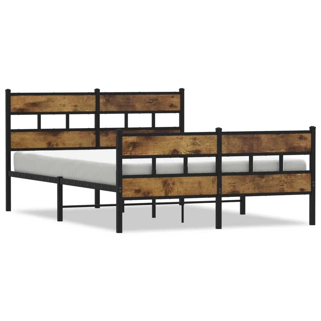 Giroletto senza Materasso in Metallo-Struttura Letto Rovere Fumo 160x200 cm 895343