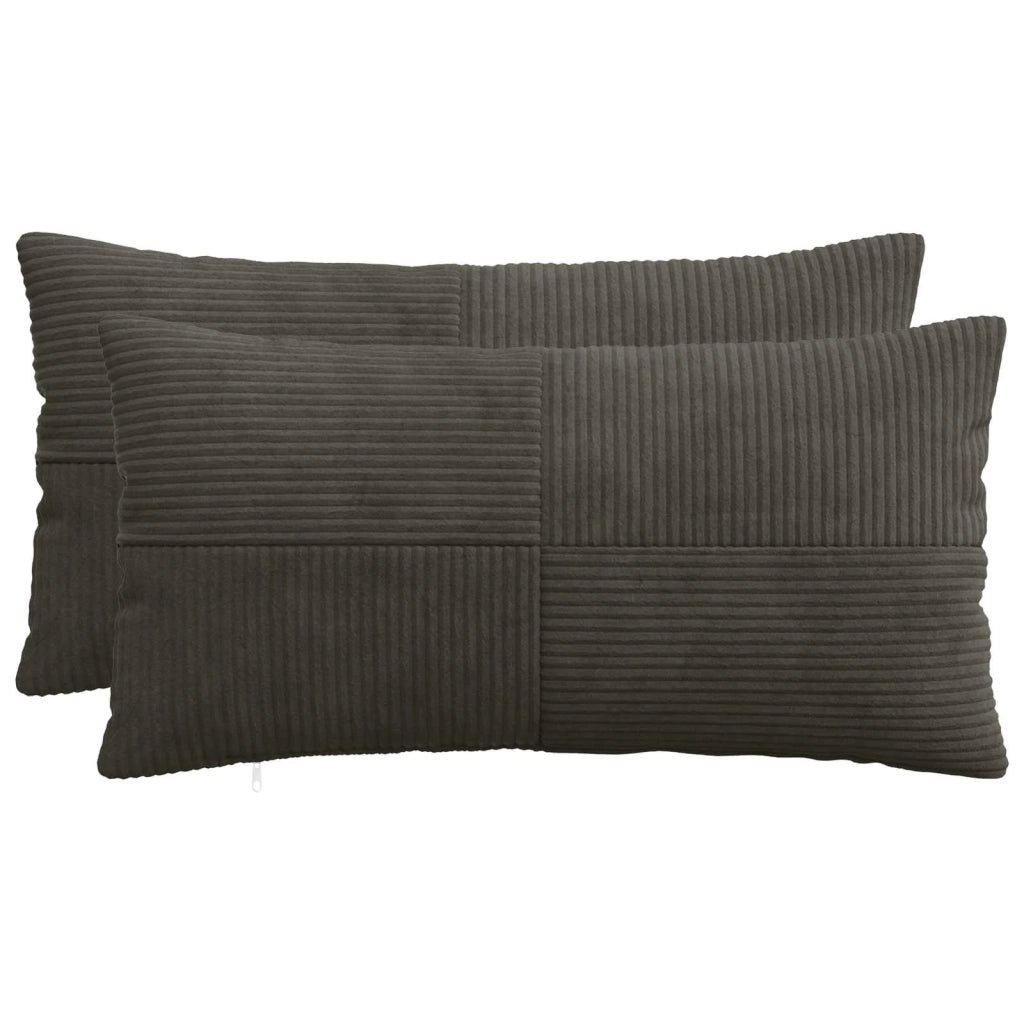 Federa 2 pcs ALMELO Antracite 40 x 70 cm corduroy 914497