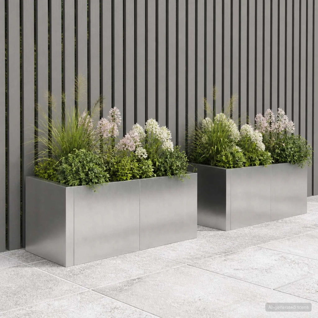 Muro di contenimento 4 pz 100 x 100 x 40 cm Acciaio Inox 3449209
