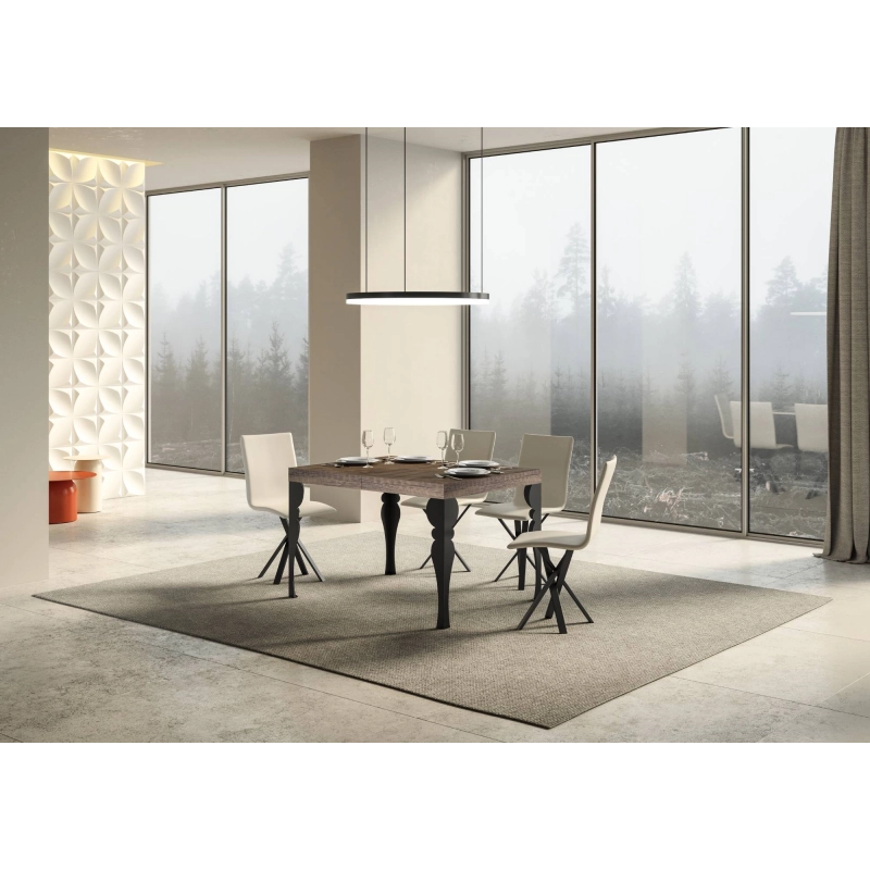 Tavolo allungabile 90x140/244 cm Paxon telaio Antracite - Noce