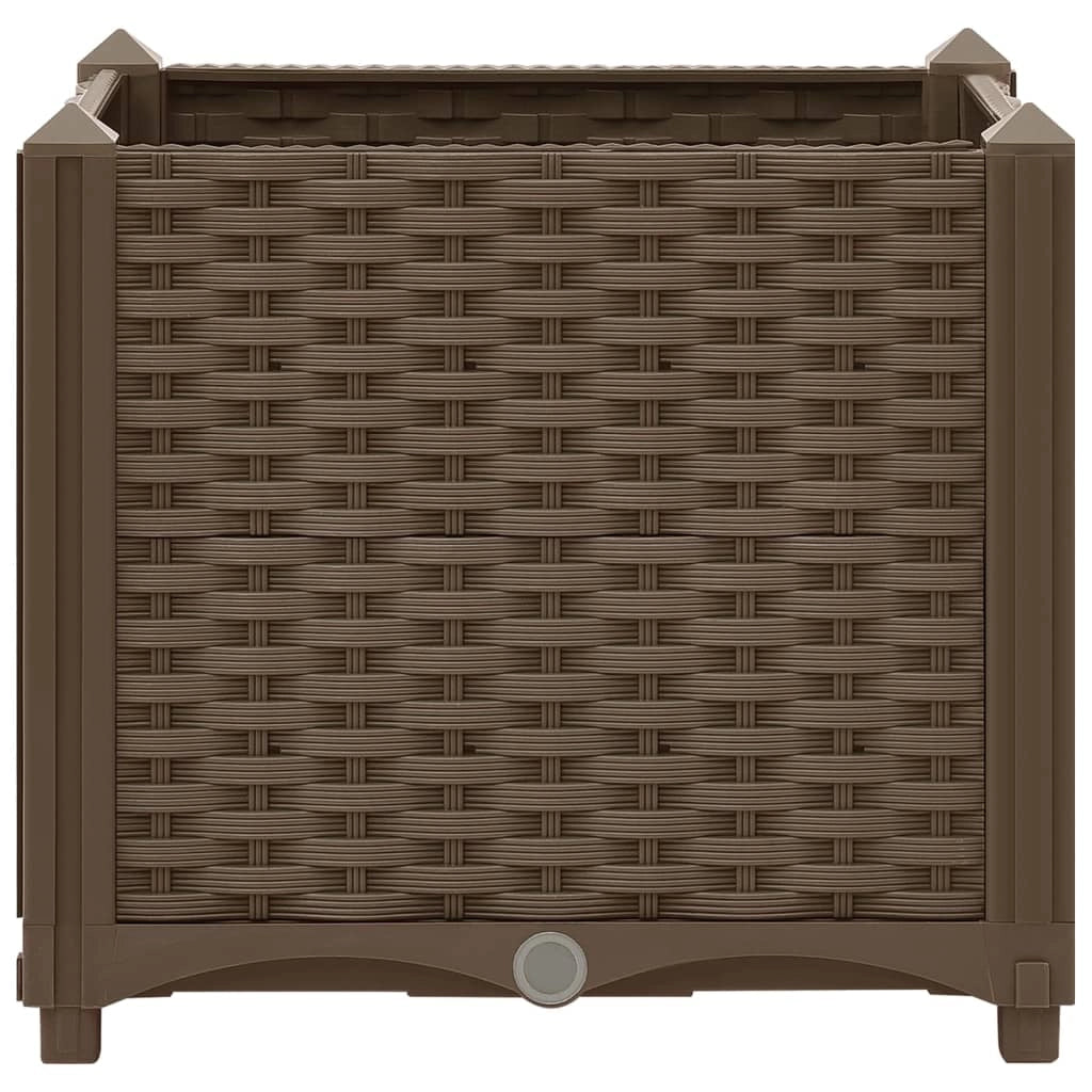 Fioriera rialzata per piante e fiori giardino 40 x 40 x 38 cm polipropilene marrone 02_0000929