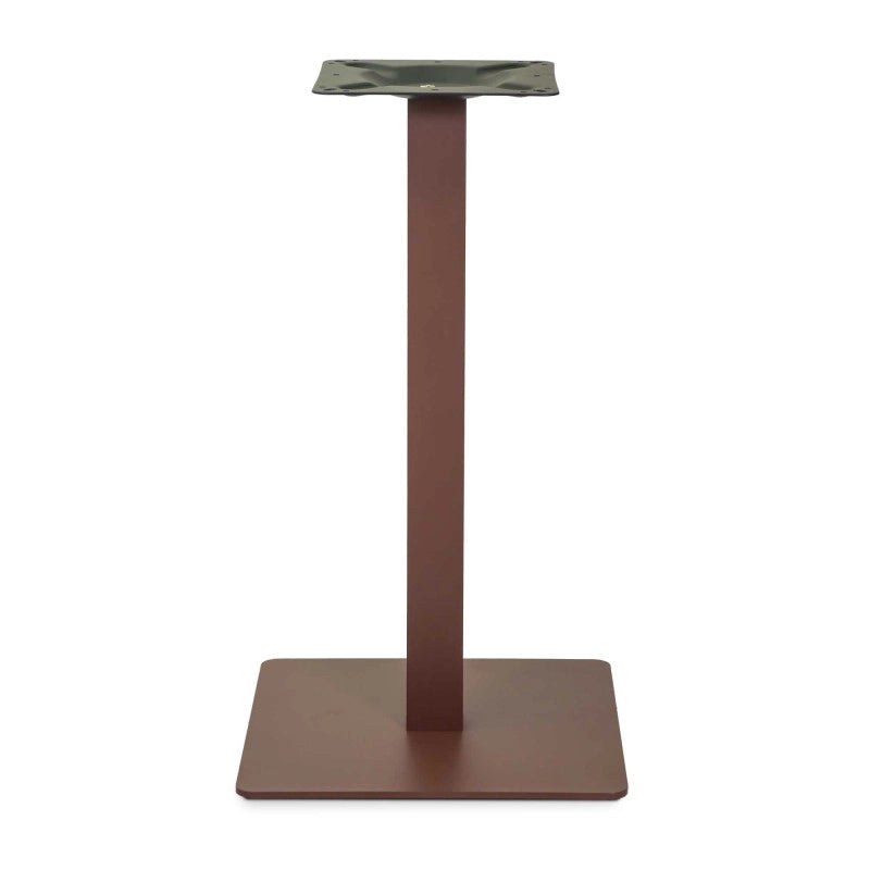 Base Tavolo Acciaio Leo Marrone Corten Quadro Cm 40x40h72 Tubo Cm 6x6