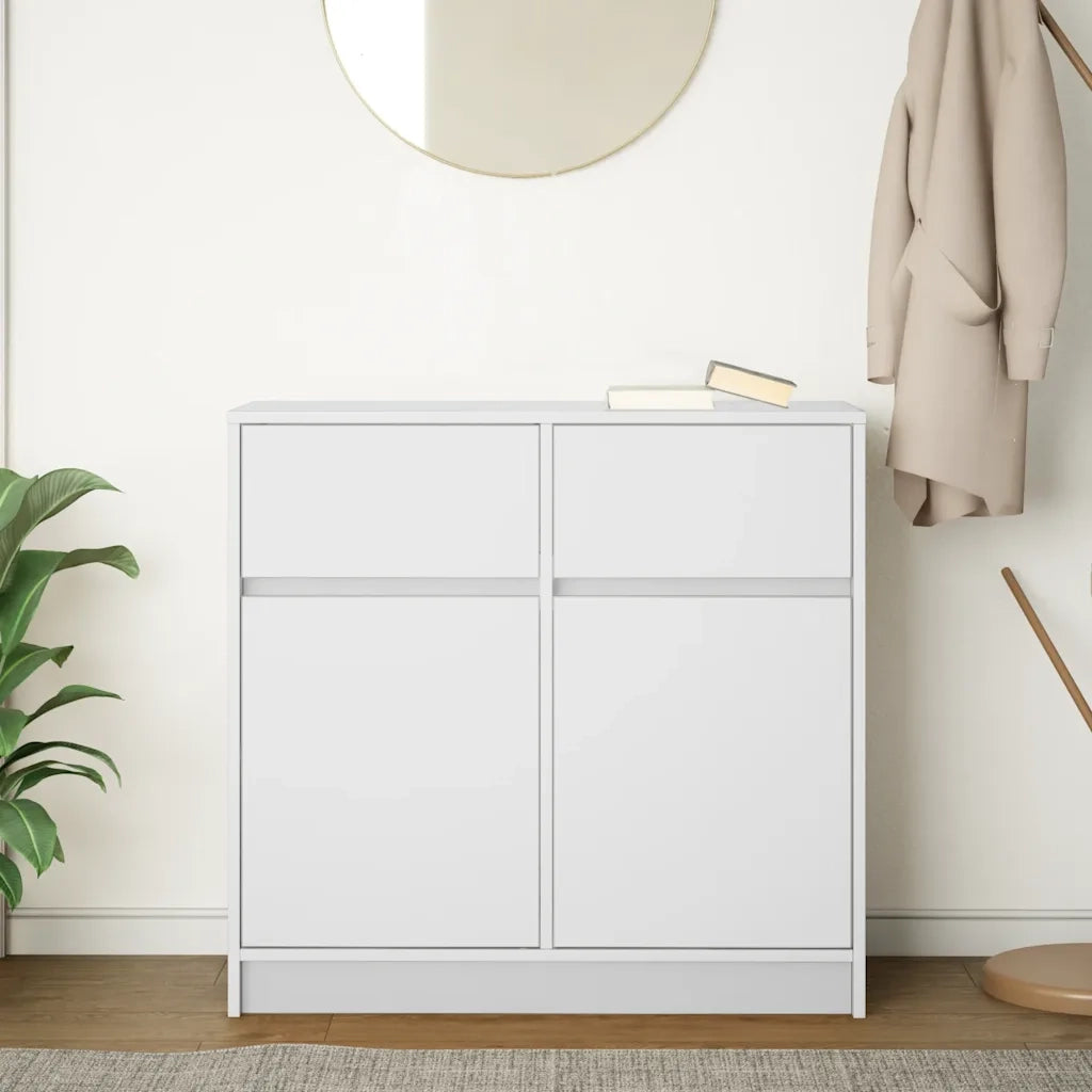 Credenza con Cassetto-Buffet-Armadio da cucina Bianco 80x34x76 cm in Legno Multistrato