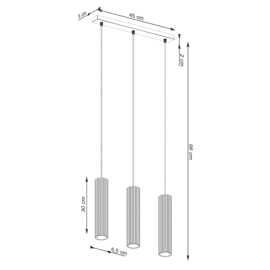 Lampada a sospensione GRAVIO 3xGU10 ocra rossa/nera