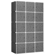 Armadio a cubi con cassetti e ante scorrevoli ¨C Minimal ¨C Nero e Bianco 111x47x183 cm