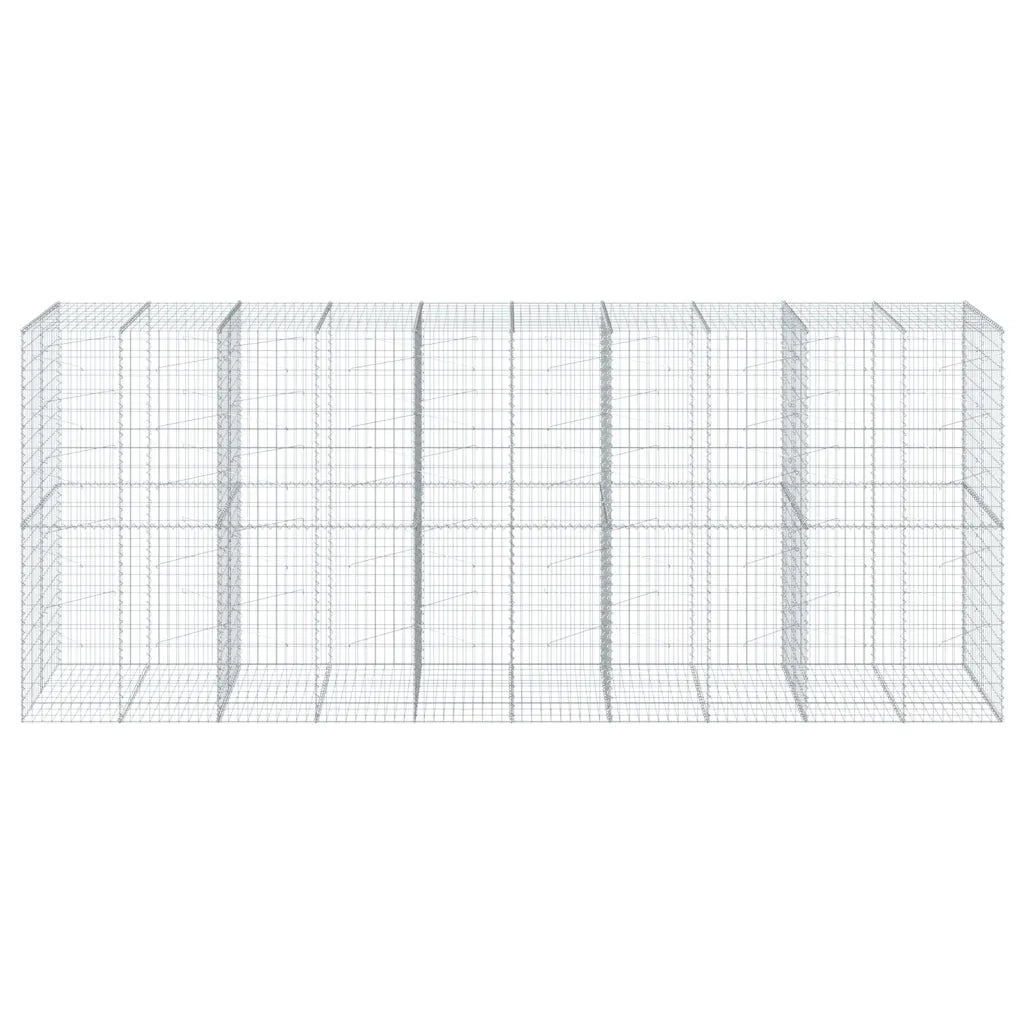 Cesto Gabbione con Copertura 500x100x200 cm in Ferro Zincato