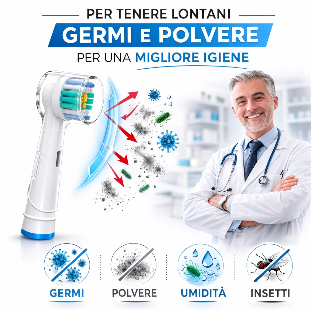 Set 4 Pezzi Copri Testina per Spazzolino Elettrico Universali Cappucci Protezione