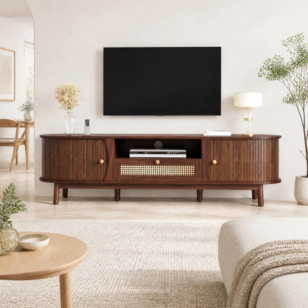 MOBILE TV con Ante e Cassetti 165x37x46 cm MDF Noce