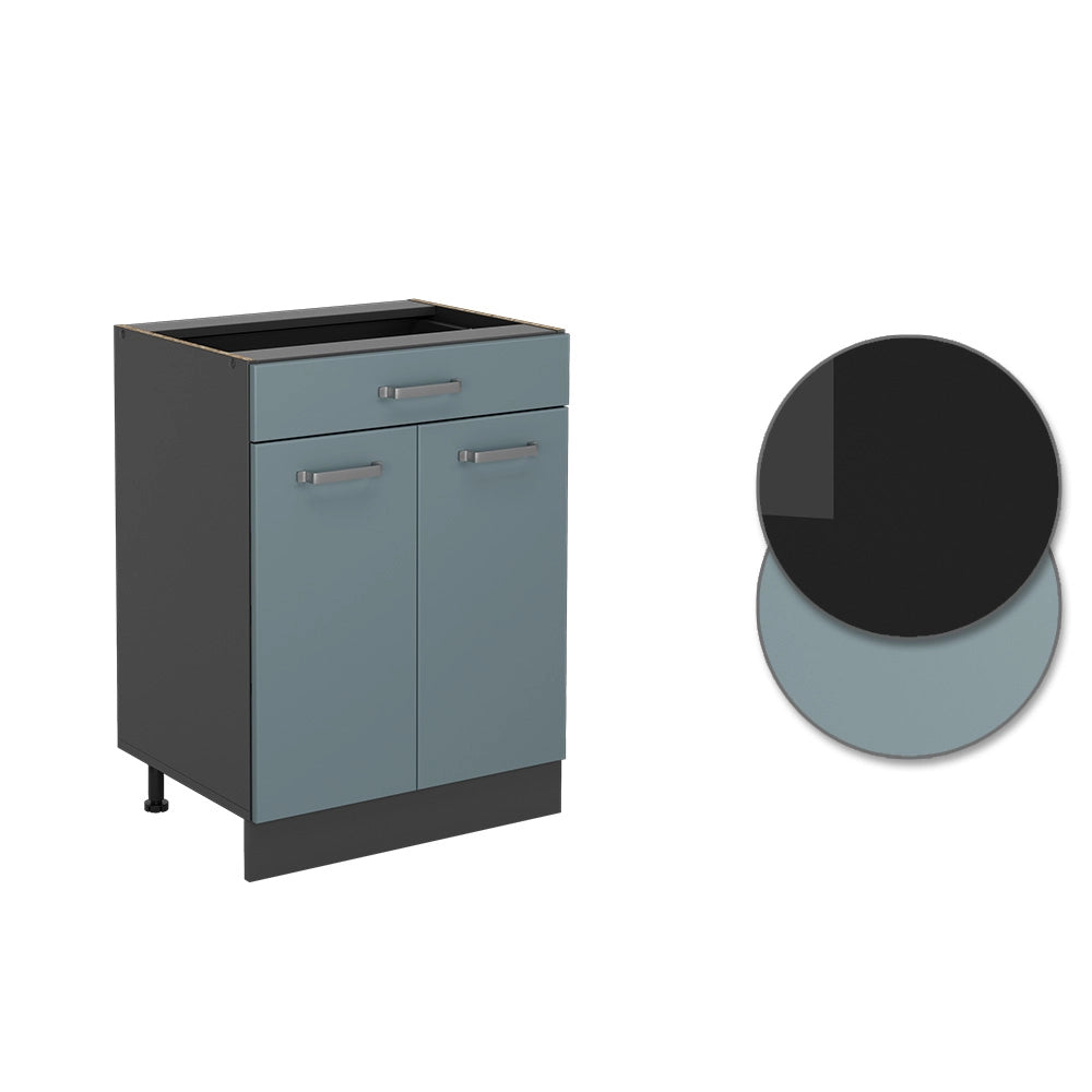 Vicco Base da cucina Grigio-blu 60 cm , PL Rovere