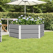 Fioriera-Vaso da Esterno-Contenitore per Piante Grigio chiaro 129 x 129 x 45 cm Acciaio