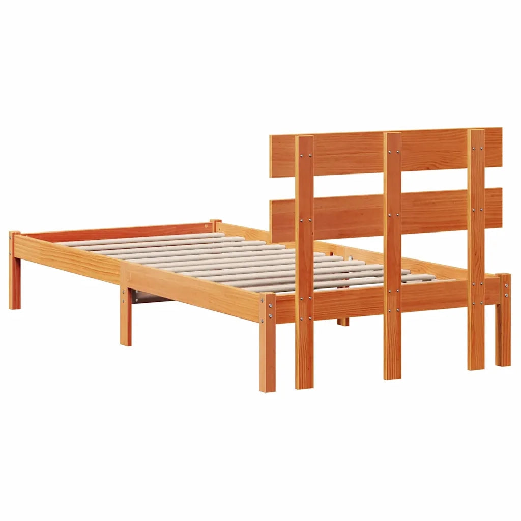 Struttura del letto Marrone 90 x 200 cm Legno massello di pino 872139