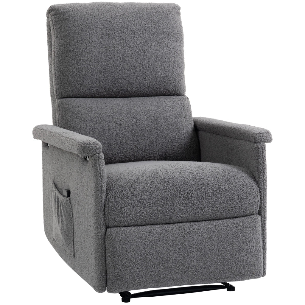Poltrona relax reclinabile massaggiante ¨C Xylo ¨C tessuto grigio con poggiapiedi 69x84x99cm