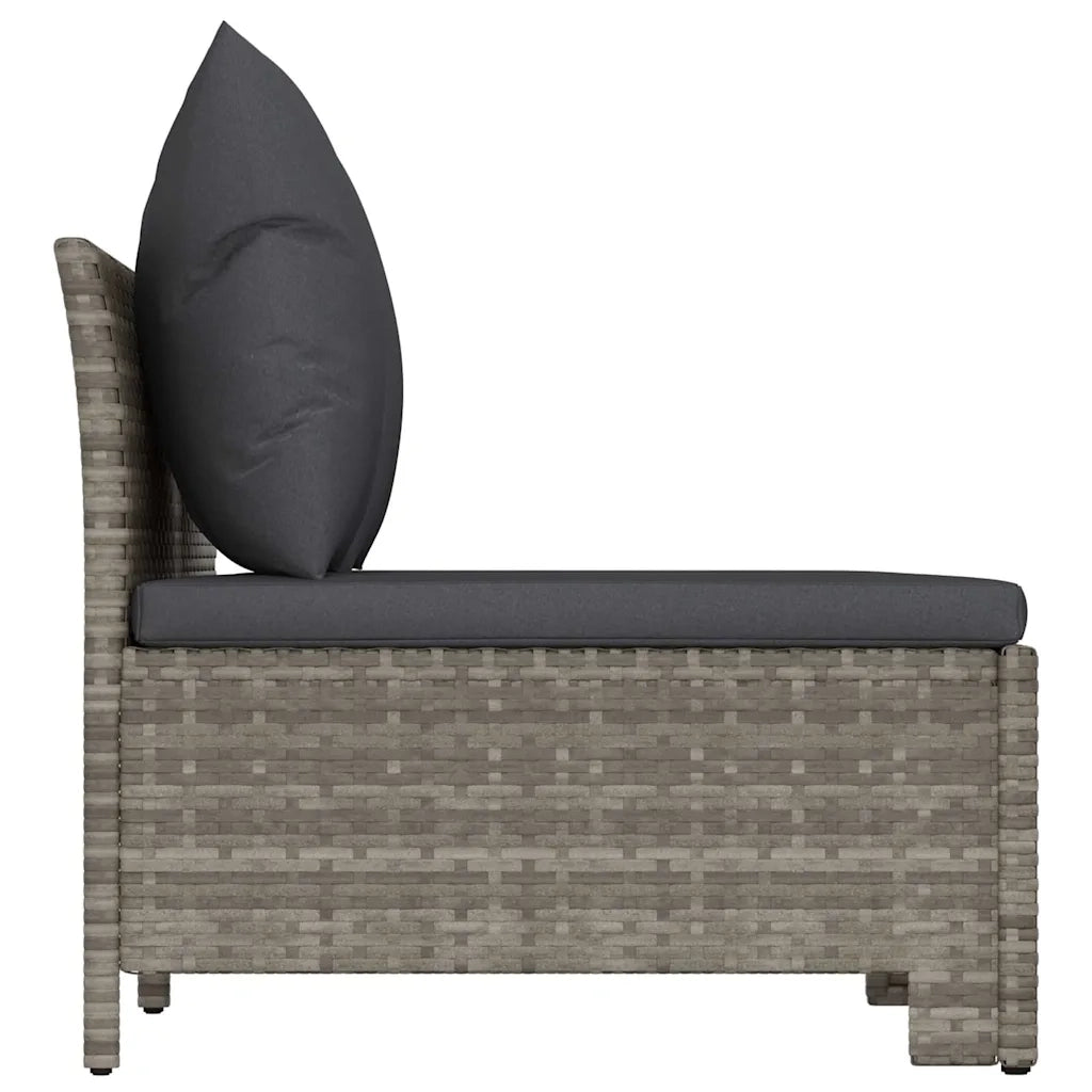 Set da giardino 3 pz | Set Salotto da Giardino con cuscini grigio in polyrattan